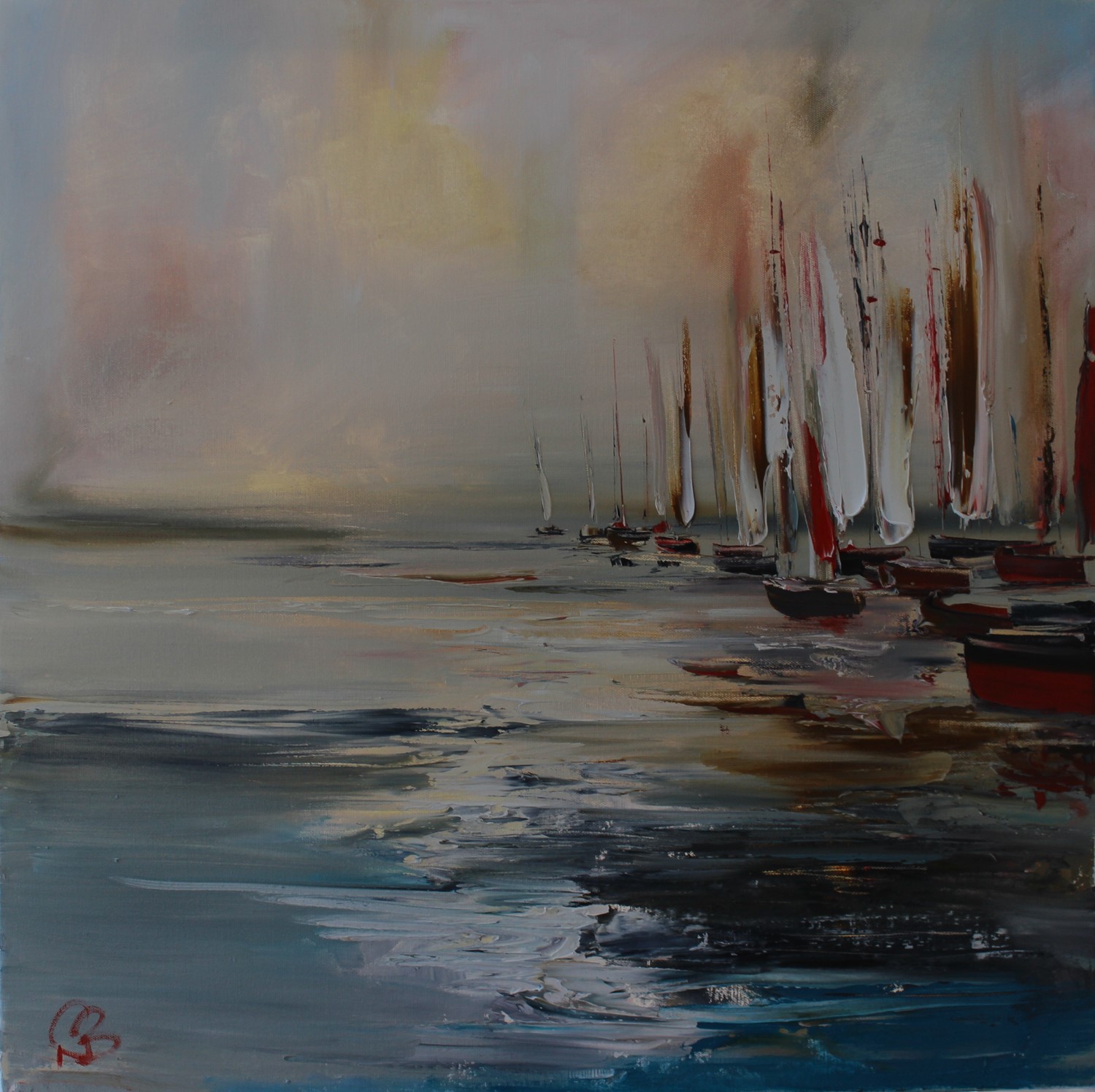 'A Fleet of Sails at Sea ' by artist Rosanne Barr